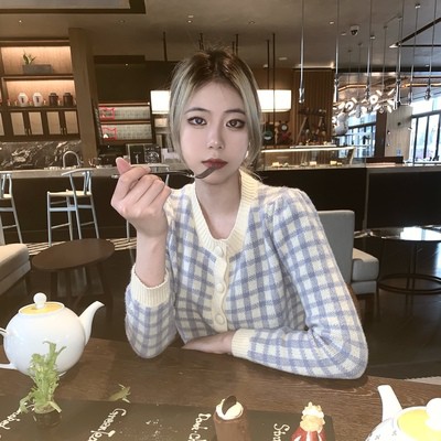 Áo Khoác Len Dệt Kim Họa Tiết Kẻ Ô Thời Trang Dành Cho Nữ