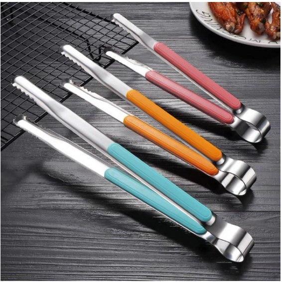Kẹp gắp Inox tay cầm nhựa 25.5cm nhỏ gọn xinh xắn vừa tay cầm