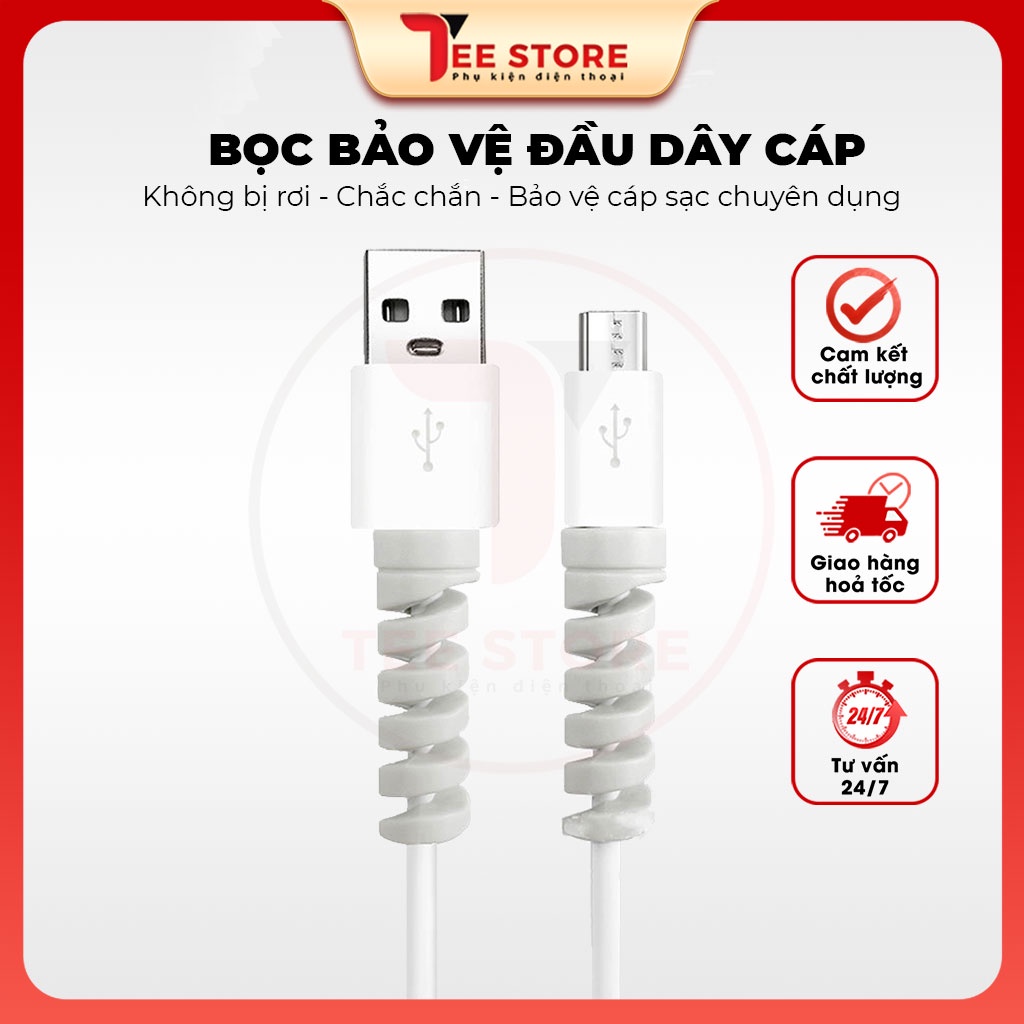 Phụ kiện bảo vệ cáp sạc bằng silicon, Thanh quấn bảo vệ dây cáp sạc - BVCSSLN