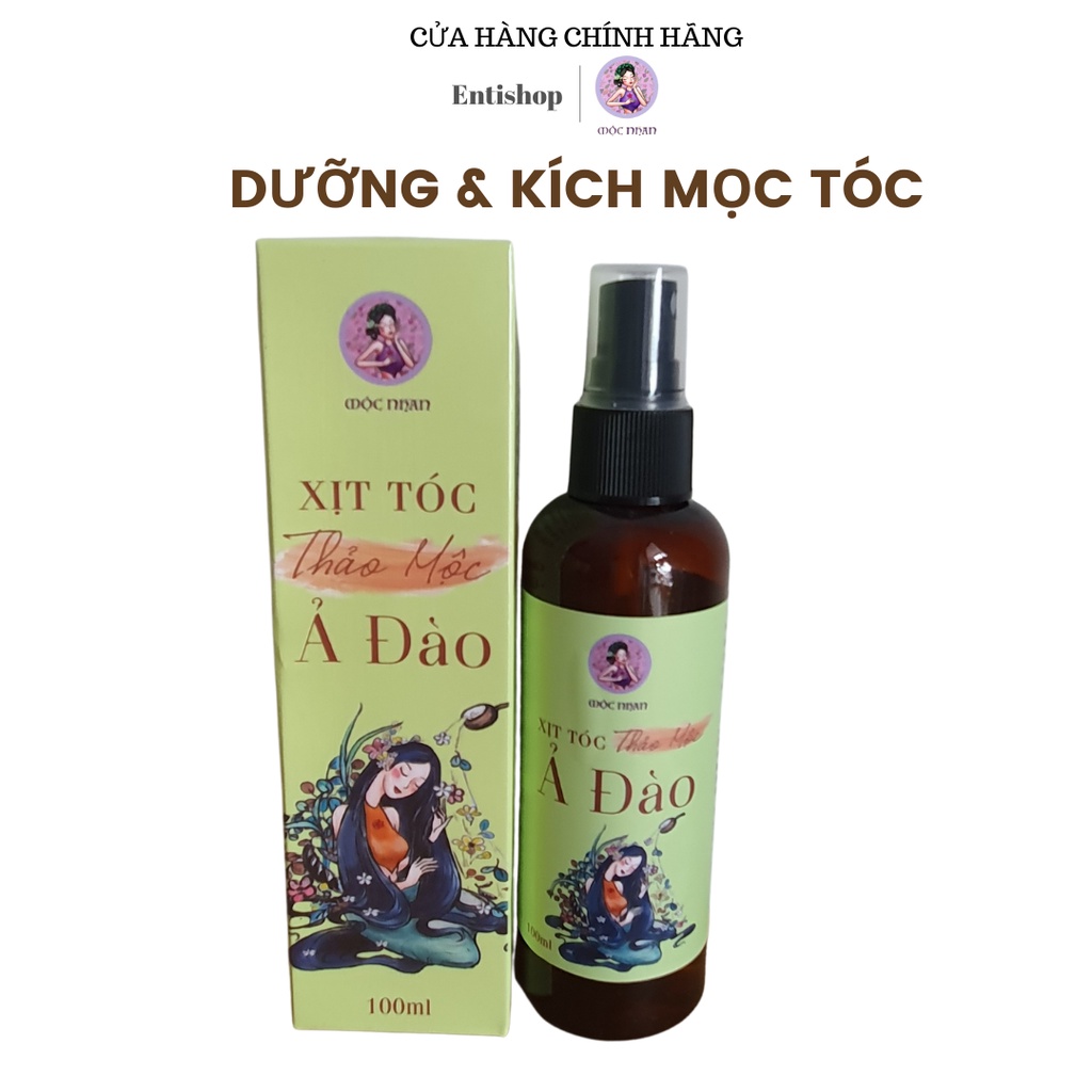 Xịt mọc tóc Thảo mộc Ả Đào - Tinh dầu Bưởi rừng và Hương Nhu kích tóc mọc nhanh, mềm mại MỘC NHAN 100ml