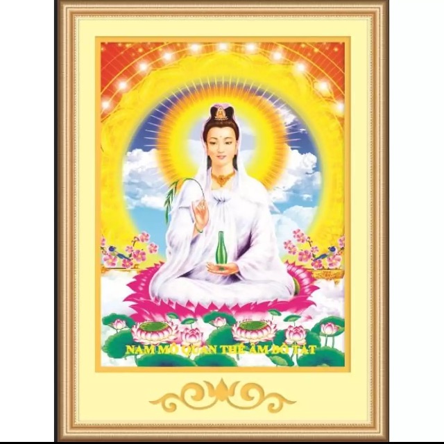 TRANH THÊU CHỮ THẬP- PHẬT BÀ QUAN THẾ ÂM BỒ TÁT- 3D Ailuo- AL53523- KT: 38x51cm