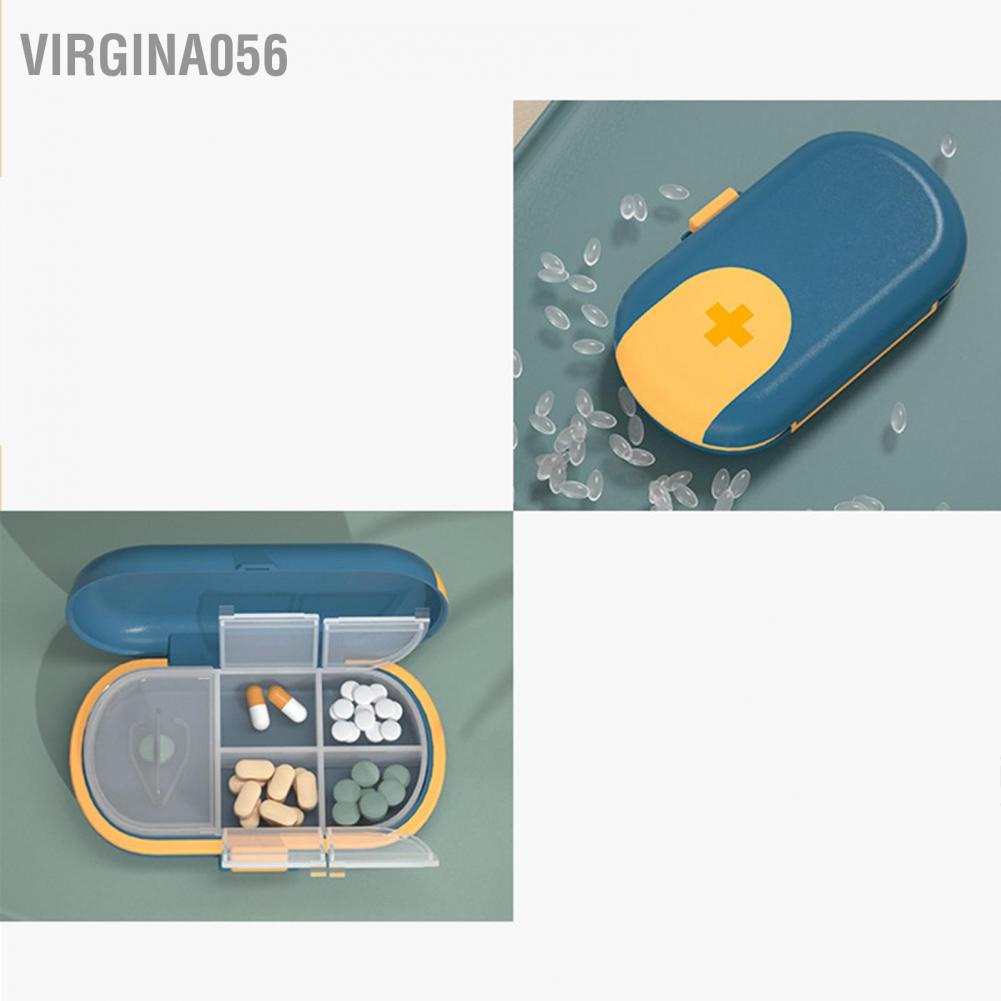 Virgina056 Hộp thuốc di động Dung lượng lớn Bảo quản đựng Du lịch Đóng gói Ngăn chứa Dụng cụ niêm phong