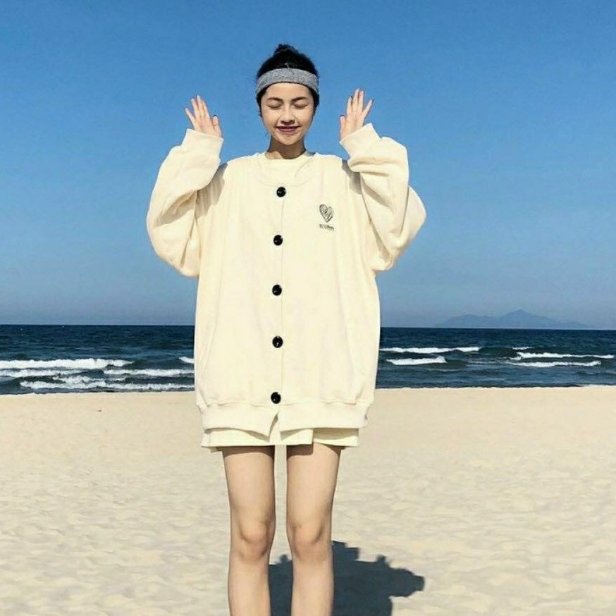 [HÌNH THÊU, VẢI DÀY ĐẸP] Áo Khoác Cardigan Nam Nữ Thêu Trái Tim Phong Cách Hàn Quốc, Áo Khoác Nỉ Bông Cài Cúc Nam Nữ Đẹp | BigBuy360 - bigbuy360.vn