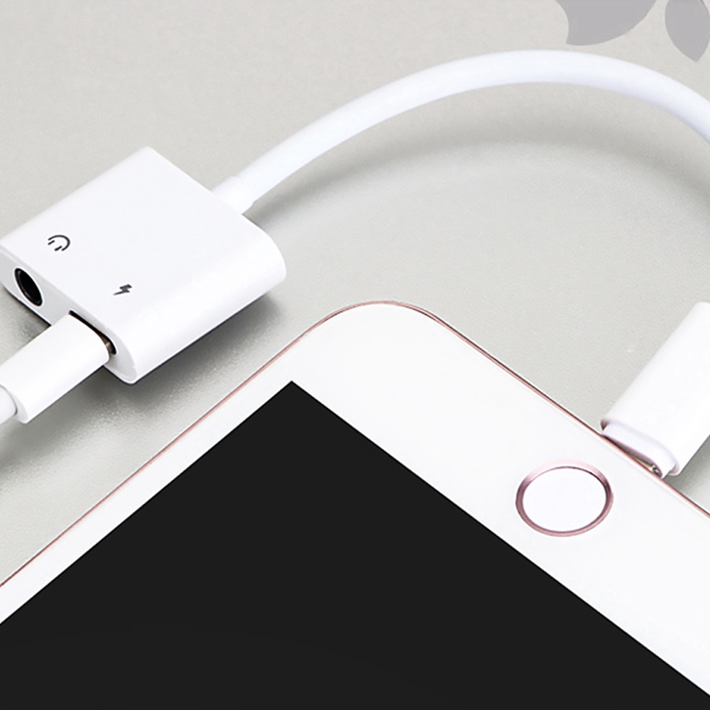 Đầu chuyển đổi cổng Lightning ra jack audio 3.5mm và cổng Lightning cho Apple iPhone 7 8 Plus XR XS Max