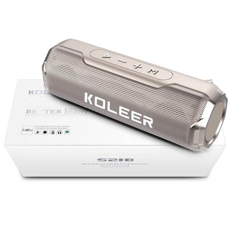 Loa bluetooth KOLEER S218 công suất 10W bass cực mạnh siêu hay - hỗ trợ thẻ nhớ/USB/AUX/FM
