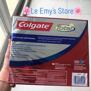 💋Kem Đánh Răng Colgate Total Advanced Whitening Toothpaste 226g trắng răng-thơm miệng💋