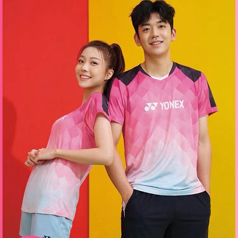 Áo Thun Tay Ngắn Cổ Tròn Thoáng Khí Nhanh Khô In Họa Tiết Yonex Thời Trang Cho Nam Và Nữ