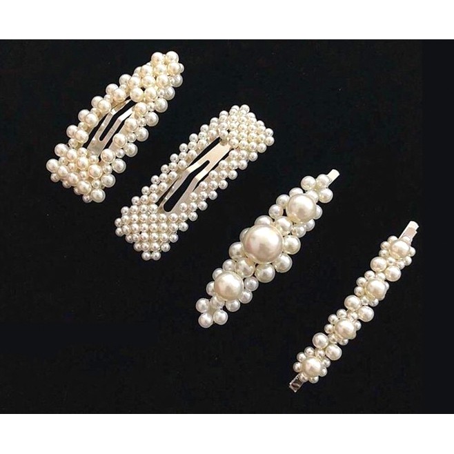 Set 4 Kẹp Tóc Ngọc Trai Nhân Tạo Siêu Sang Chảnh Cho Các Nàng Điệu - phụ kiện làm tóc dạ tiệc cô dâu
