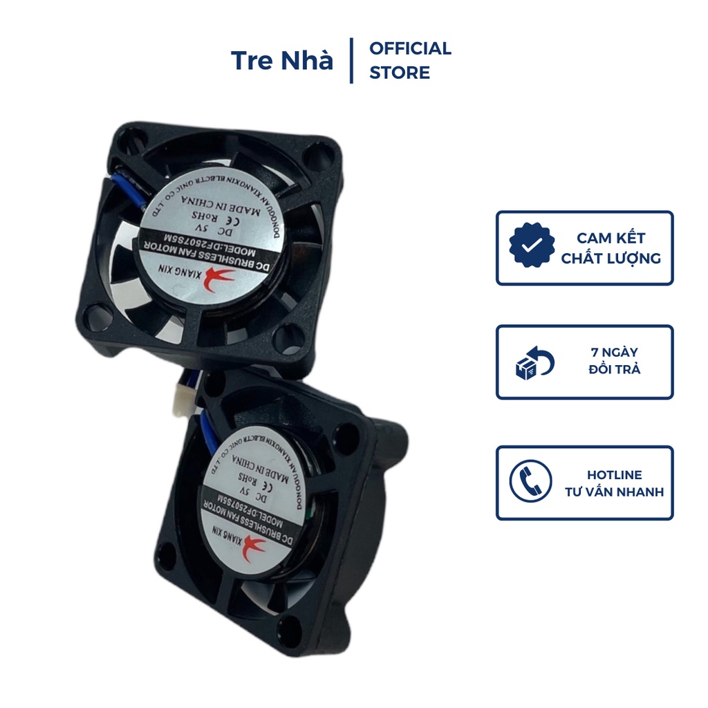 Quạt không chổi than siêu nhỏ DC5V DC6V không khí im lặng khối lượng không khí lớn 2507 Quạt làm mát thu nhỏ