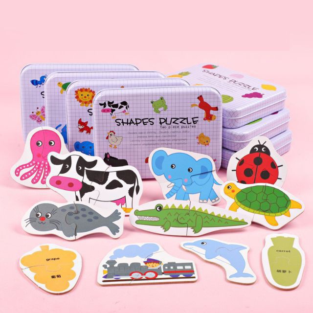 CHỌN HÌNH -Hộp Ghép hình 2 mảnh Shapes Puzzle khởi đầu cho bé