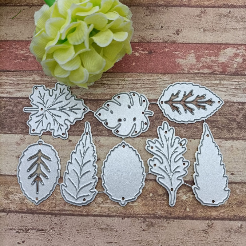 Khuôn cắt giấy làm từ kim loại hình lá phong trang trí Scrapbook