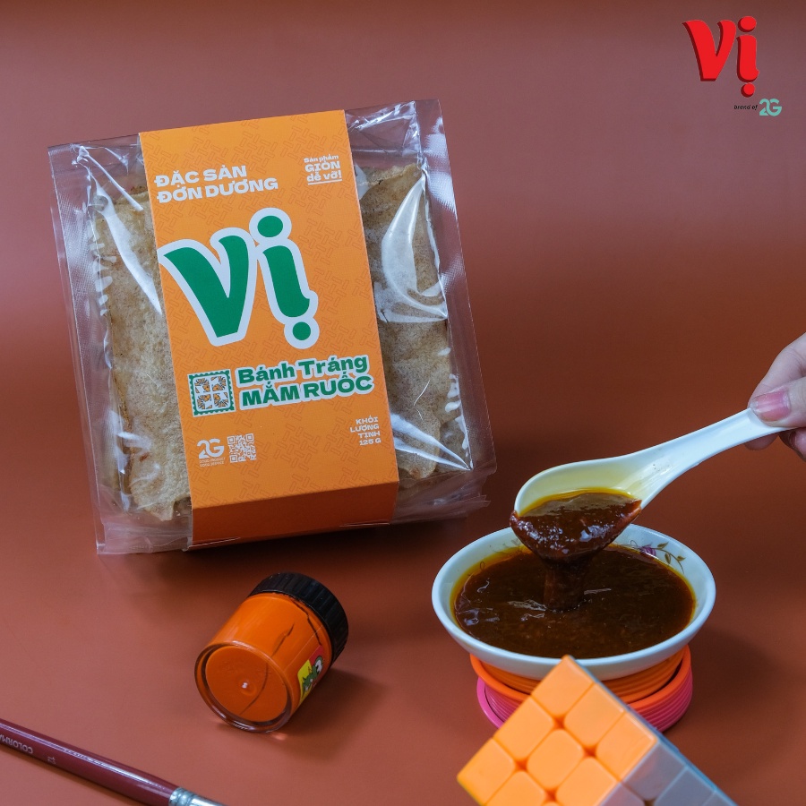 Thùng Bánh Tráng Mắm Ruốc Vị (10 Túi x 125g) - Đặc Sản Đơn Dương