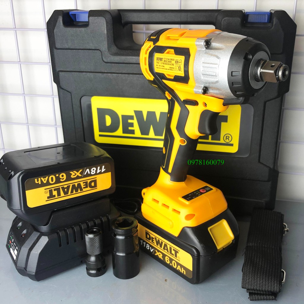 [FreeShip] Máy Siết Bulong dùng Pin Dewalt 118V 100% Lõi Đồng, TẶNG ĐẦU KHẨU VÀ ĐẦU CHUYỂN VÍT, Máy Bắn Vít, Pin 10 Cell