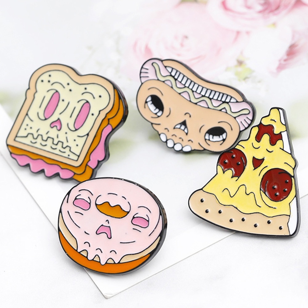 YOML✔Fashion Women Pizza Hamburg Donut Enamel Badge Brooch Pin Clothes Jewelry Decor