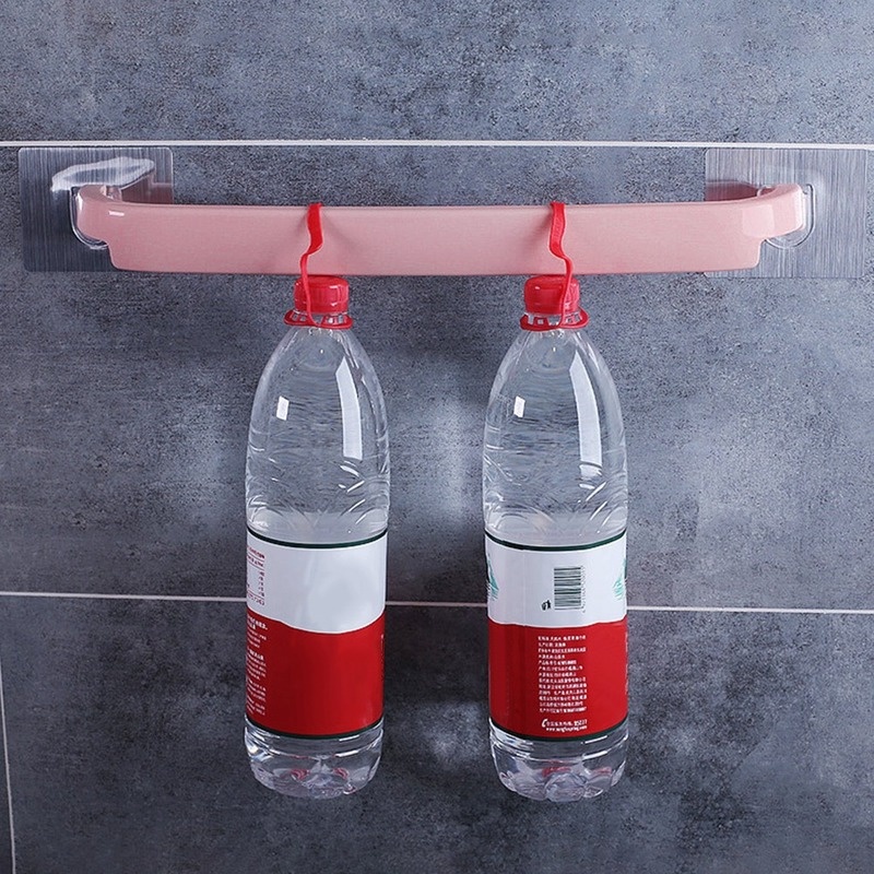 Giá Đỡ Thanh Treo Dép / Khăn Tắm Dán Tường Bằng Nhựa PP Không Đục Lỗ Siêu Dính Có Thể Tháo Rời