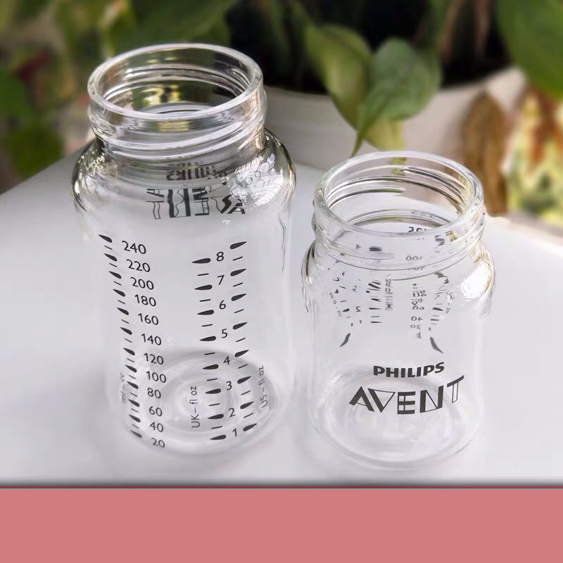 Bình sữa thủy tinh Philips Avent Natural 125ml/240ml (Được chọn núm 0-5)