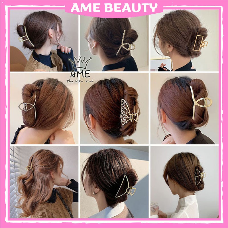 Kẹp tóc Hàn Quốc cặp tóc càng cua kim loại xinh xắn dành cho nữ Ame Beauty