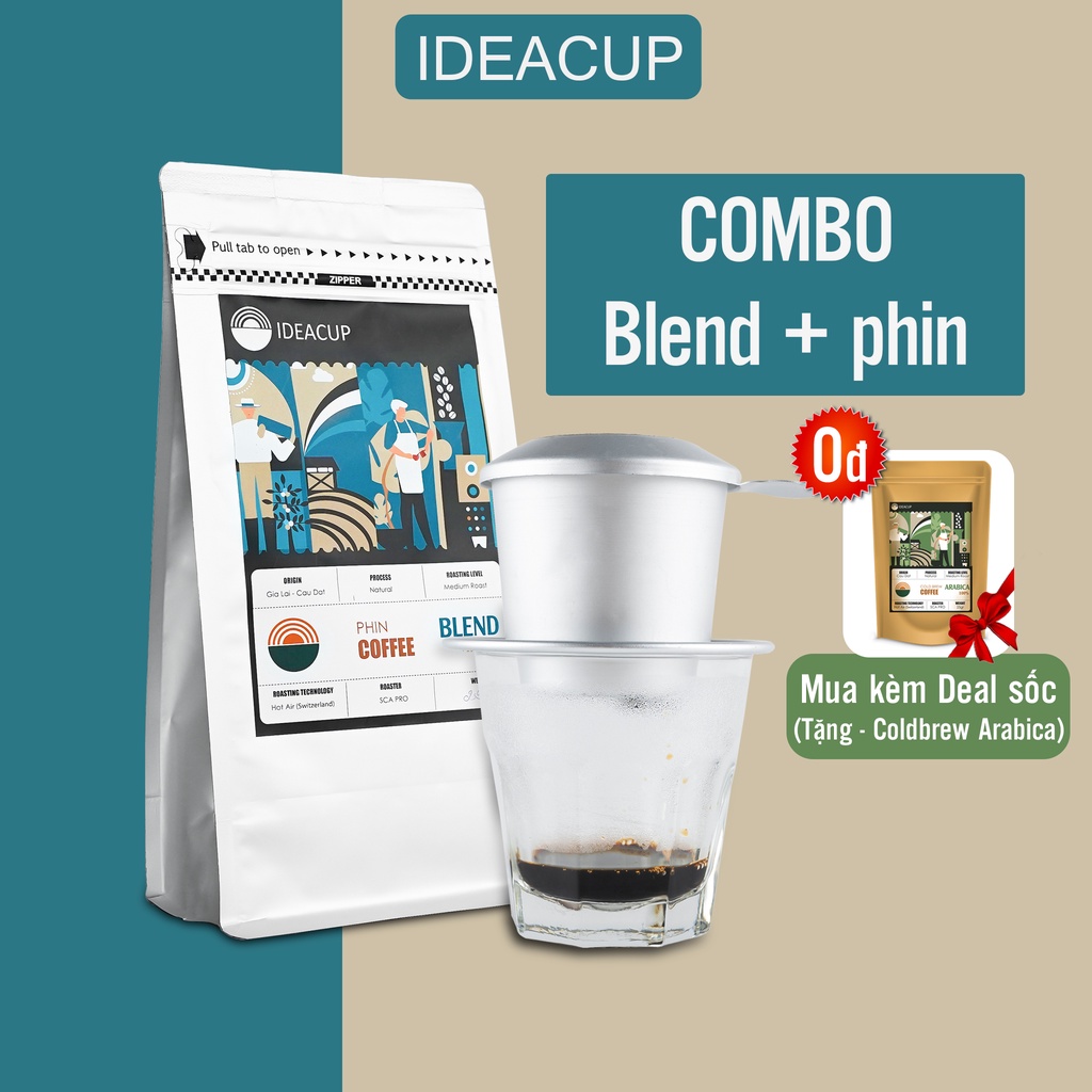 Cà phê pha phin nguyên chất Blend Arabica – Robusta đậm đà, thơm dịu, hậu vị kéo dài từ Ideacup coffee