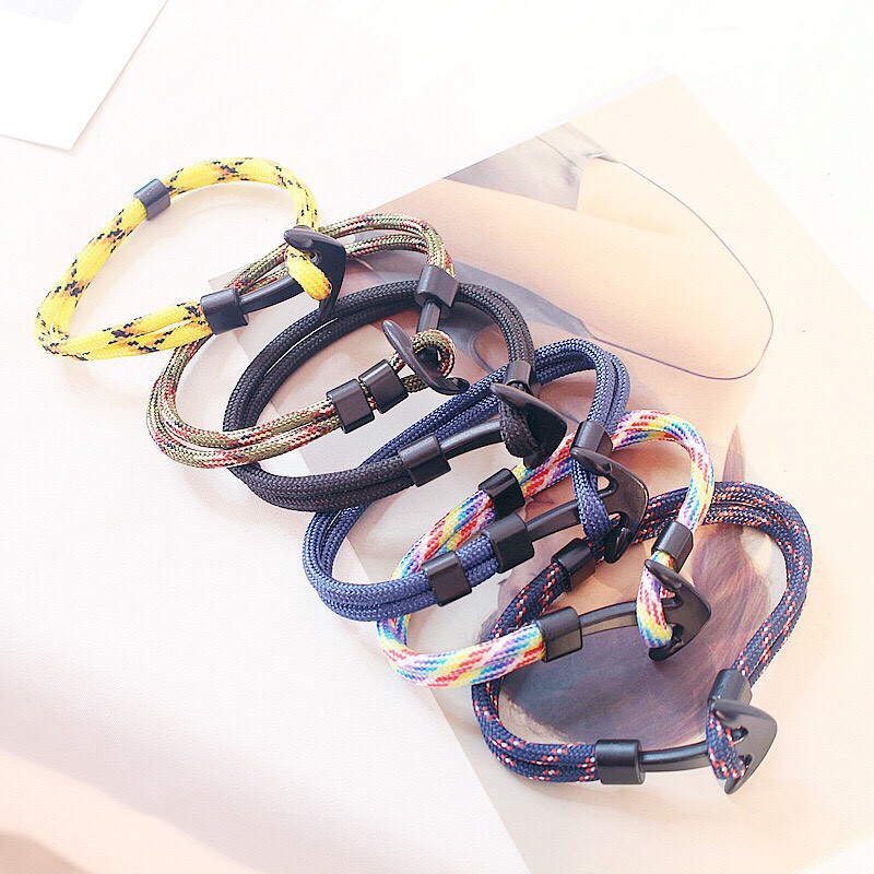 Vòng tay mỏ neo dây vải nhiều màu phong cách Ulzzang QA993