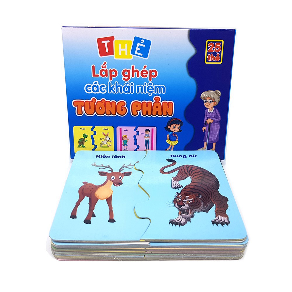 Thẻ FlashCard Học Tập, Cặp Thẻ Flash Card Tương Phản Cho Bé