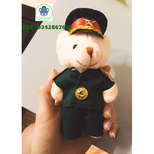 Móc khóa gấu bông công an, bộ đội