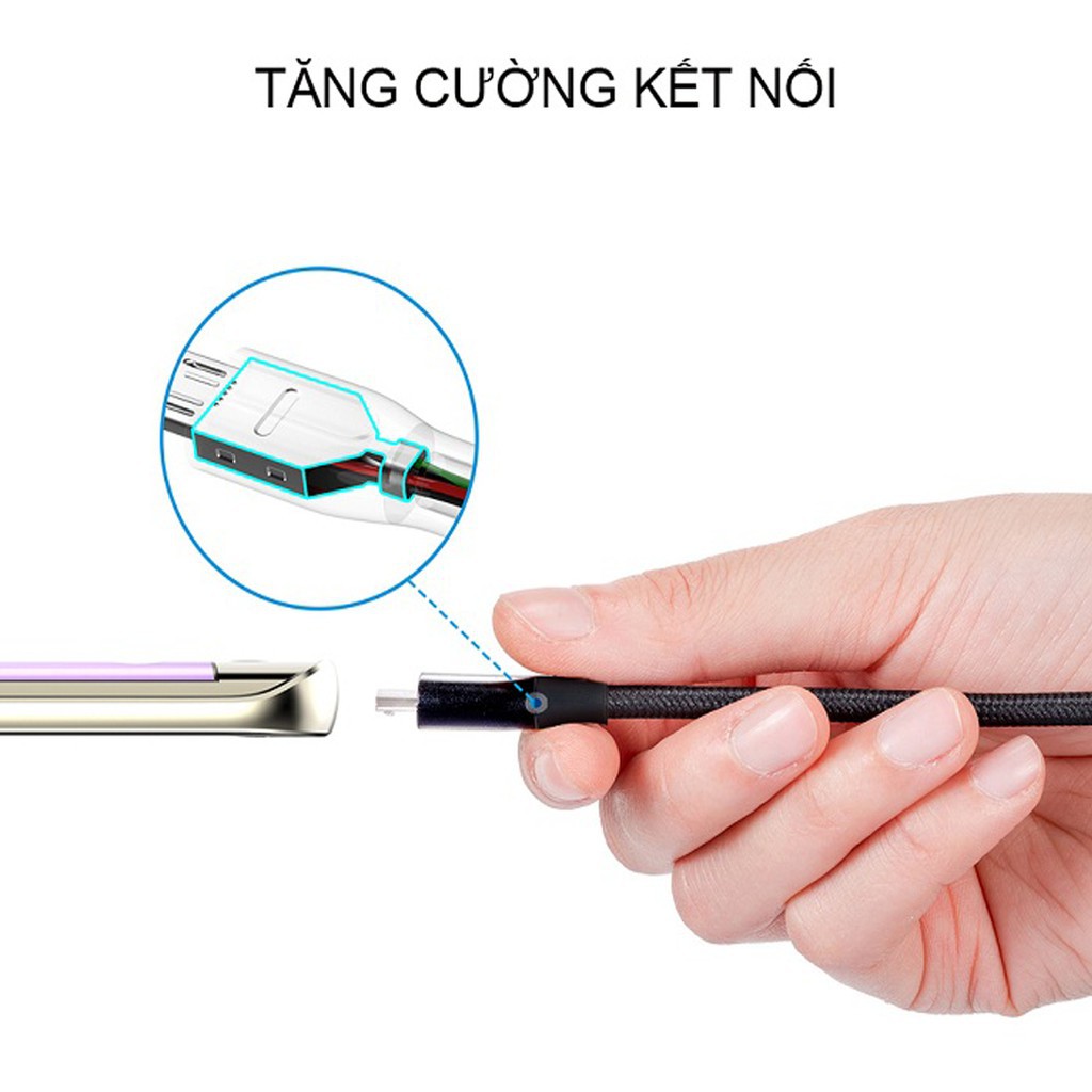 Dây Sạc Dù Nhanh Micro USB Chính Hãng Bagi MS100 – Bảo Hành 12 Tháng