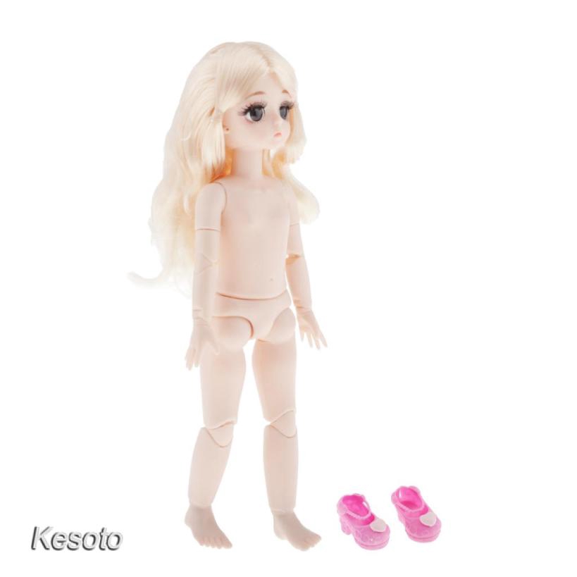 [KESOTO] 21 Movable Joint 28cm BJD Doll Naked Fashion Hair Shoes DIY Normal Skin