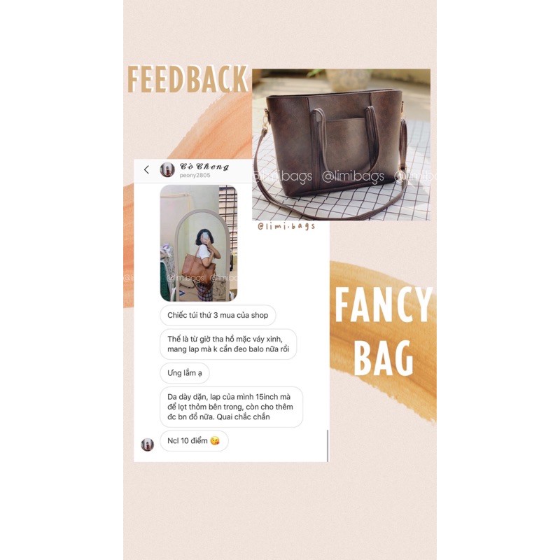 Túi Xách Nữ Công Sở (3 MÀU) Tote da size lớn Đựng Laptop đi học đi làm đi dạy A4 Limi bags (FANCY) | BigBuy360 - bigbuy360.vn
