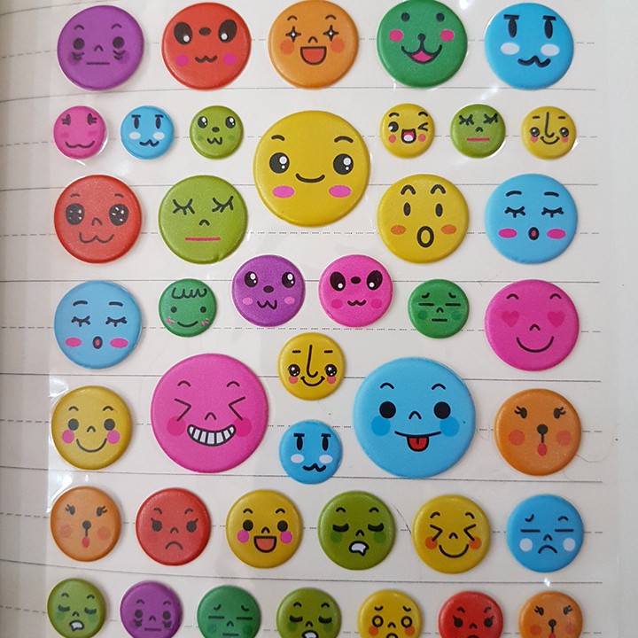 HCM - Sticker xe cộ, đồ ăn bánh kem, mặt Emoji dán trang trí laptop điện thoại đồ dùng sinh hoạt