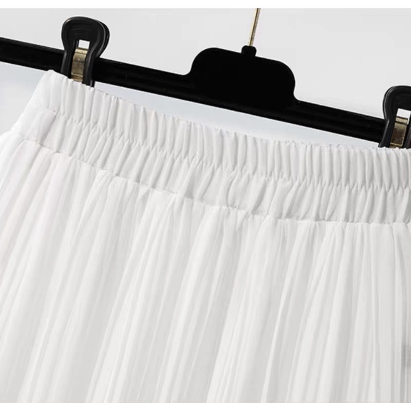 Chân váy dáng dài dập ly đơn giản (Video + Hình thật + trắng vải voan cao cấp) | BigBuy360 - bigbuy360.vn