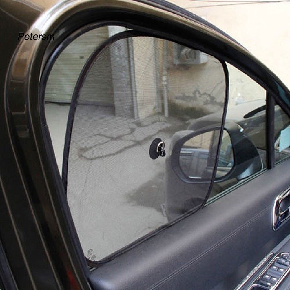 PST_2Pcs Car Side Window Sun Shade Visor Anti-UV Cover Baby Kids Shield Curtain Mesh
