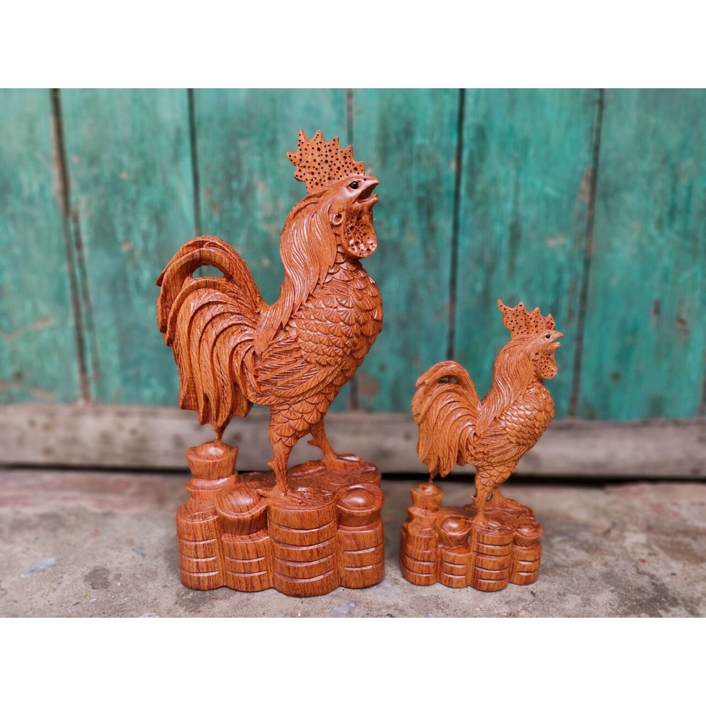 Tượng Gà Trống, Gỗ Hương Cao Cấp, Trang trí Nhà Cửa, Phòng làm Việc....