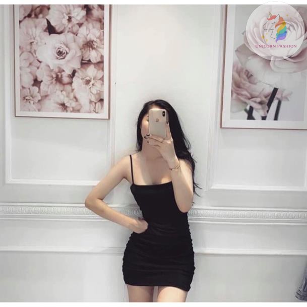 Váy 2 Dây Nhún Ôm Body Sexy Cotton Xuất Xịn Đen Trắng SHTDBD01 Mys Aloha Kill System | BigBuy360 - bigbuy360.vn