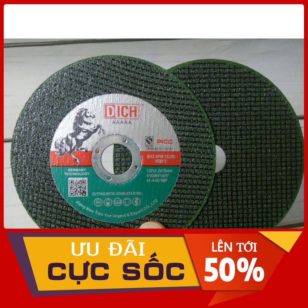 [HÀNG CHÍNH HÃNG] [ ẢNH THẬT]   ĐÁ CẮT 100MM NGỰA XANH 1 HỘP 50 VIÊN  [CHO KHÁCH XEM HÀNG]