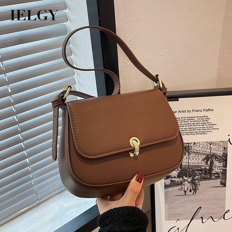 Túi đeo chéo IELGY hình vuông nhỏ dễ phối đồ phong cách retro thời trang cho nữ