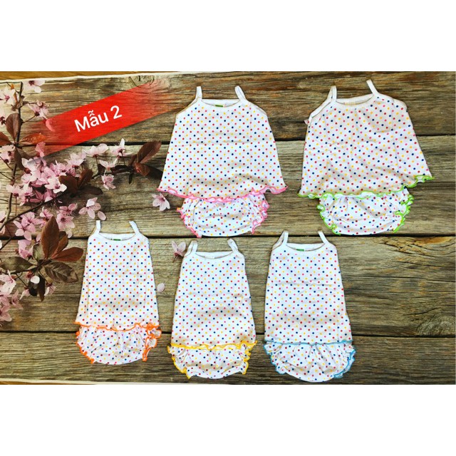 Bộ 2 dây cho bé gái từ 5-17kg cotton 100% siêu đẹp