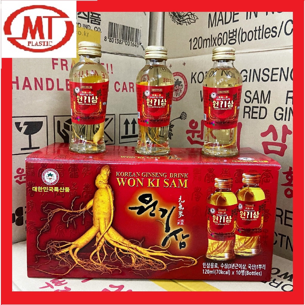 Hộp 10 chai nước uống rễ nhân sâm Hàn Quốc siêu ngon chai 120ml/chai
