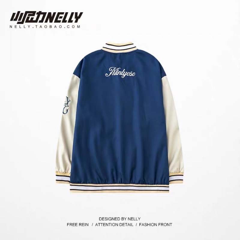 Áo khoác bóng chày  Nelly Heybig form rộng dành cho nam và nữ Minlyese 59