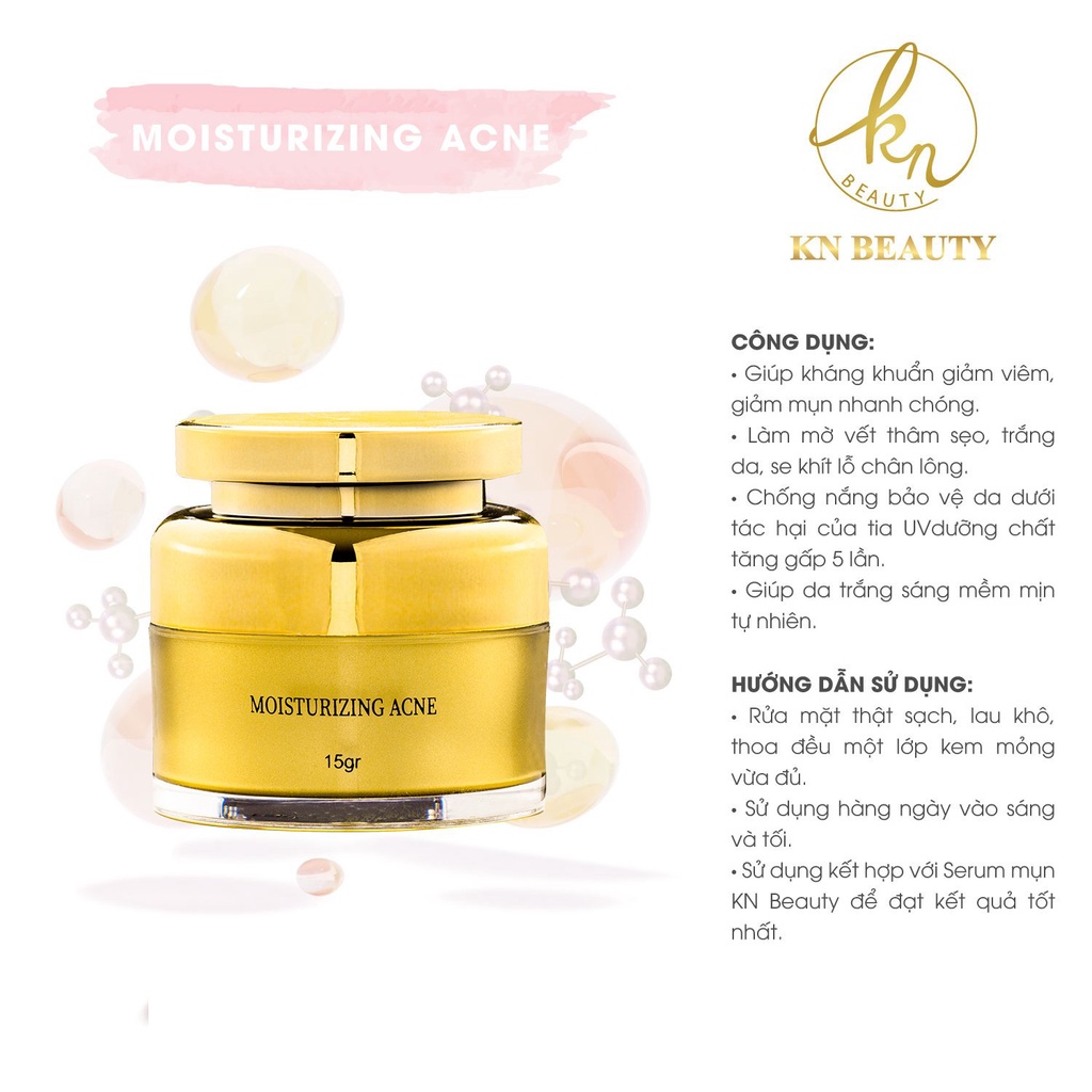 Bộ 4 sản phẩm Trắng Da Ngừa Mụn KN Beauty Kem dưỡng+Serum+Tẩy tế bào chết+ sữa rửa mặt ( tặng 2 nước hoa )