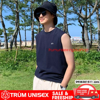 Áo tanktop ba lỗ hình thật HEYY vải cotton Trùm Unisex