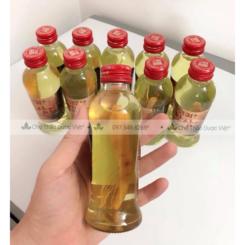 Nước hồng sâm có củ Hàn Quốc hộp 10 chai - Chợ Thảo Dược Việt