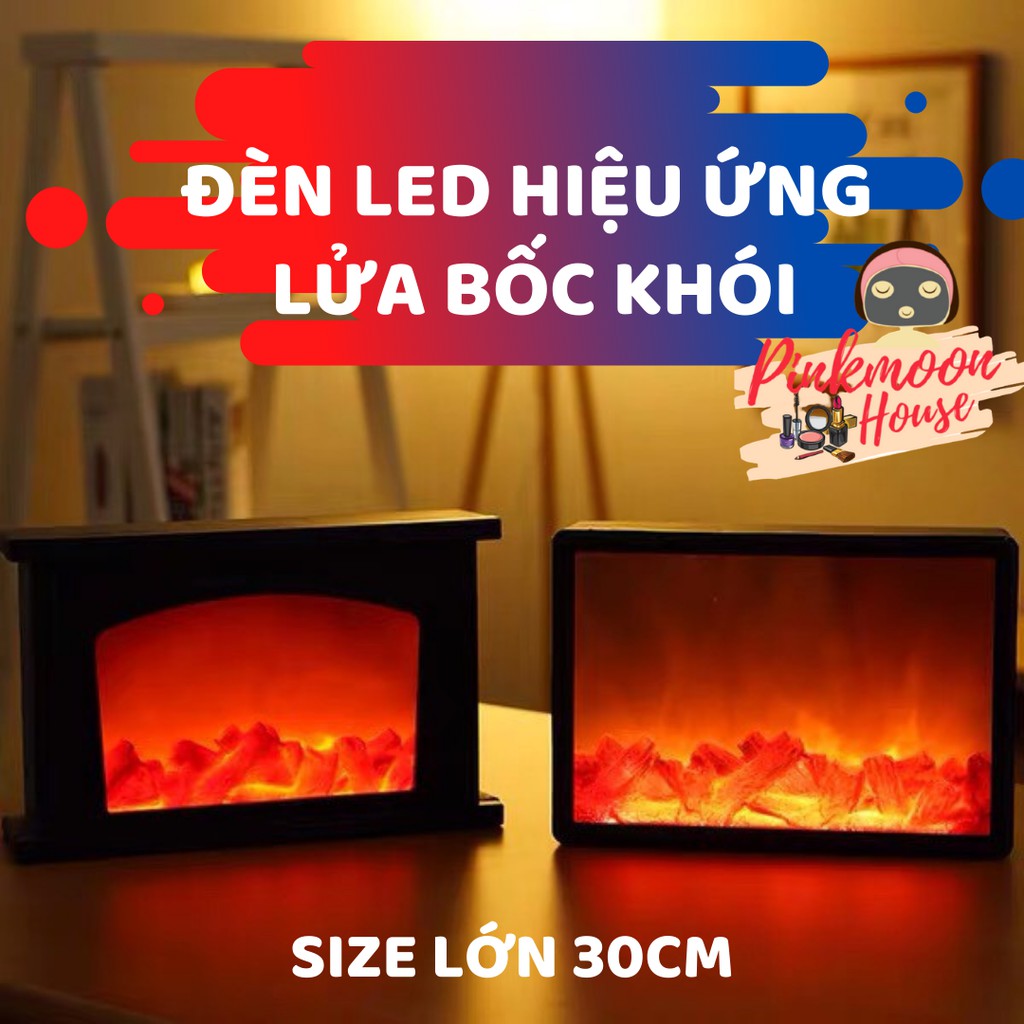 (clip)✨ĐÈN NGỦ LÒ SƯỞI BỐC KHÓI ĐÈN LED BẢNG SIZE LỚN ĐỂ BÀN TREO TƯỜNG SỬ DỤNG PIN + CỔNG SẠC✨