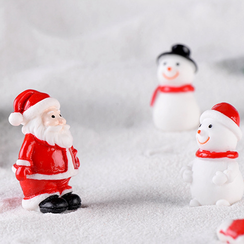 Mô hình ông già noel / người tuyết mini bằng nhựa trang trí tiểu cảnh dễ thương
