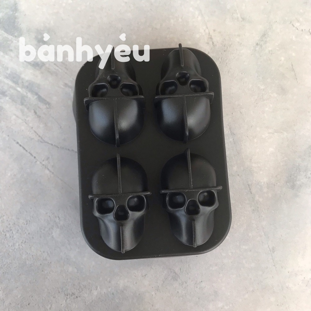 Khuôn Silicon Hình Đầu Lâu Làm Đá, Bánh Kẹo Mùa Halloween