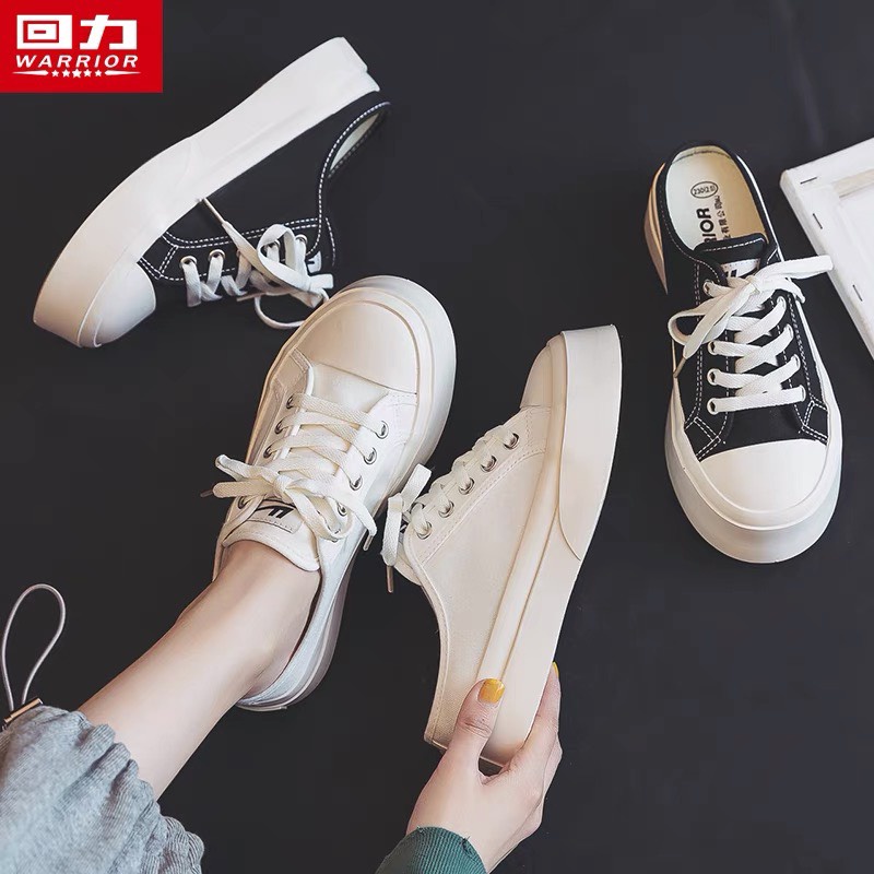 (Video) Giày Sục nữ thể thao vải basic đế bánh mì 2 màu siêu đẹp