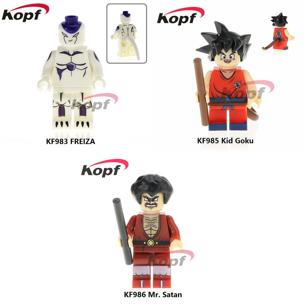 Minifigures Mẫu Nhân Vật Freiza Mr Satan Kid Goku Trong 7 Viên Ngọc Rồng Sun Goku KF983 KF985 KF986