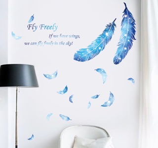 Decal dán tường lông vũ MS-18 - [Sticker dán tường]