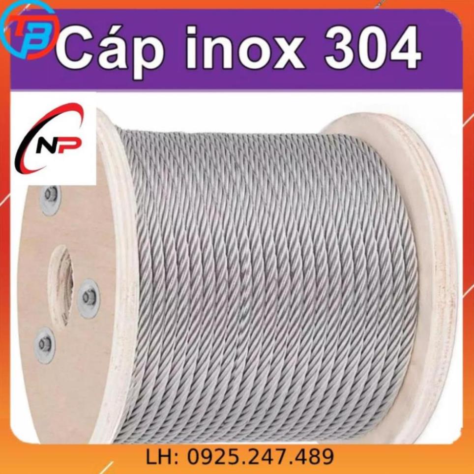 30 Mét cáp INOX 304 5mm chống rỉ sét,ăn mòn cực tốt.Làm dây phơi quần áo,chằng buộc,trang trí nhà cửa....kimkhinhatphat