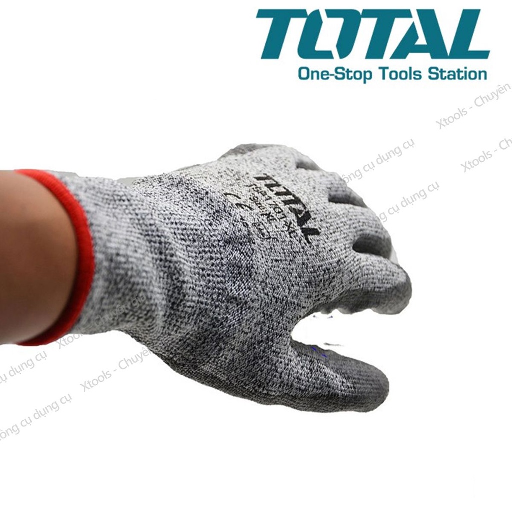 Găng tay bảo hộ lao động TOTAL TSP1701 bao tay bảo hộ đa năng chống cắt, mài mòn, trơn trượt, đâm xuyên chuẩn EN388