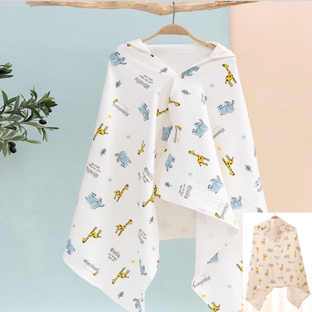 [Áo choàng xô 4 lớp] Áo choàng chống nắng cho bé - Áo có thể làm khăn tắm siêu thấm hút
